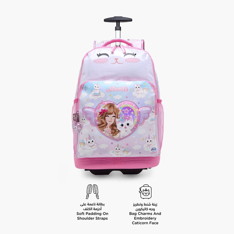 Minmie Caticorn Dream- Trolley Backpack 18Inch-1 Cmprt.-Printed-Rectangle (Pvc) Pastel Purple \ 33x16x48 - Image 4